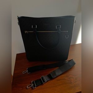 Michael Kors MK monogram print tote work Bag w/ Zipper closure, detachable strap
